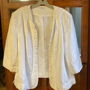 Linen Size 14/16W Drapefront Cardigan